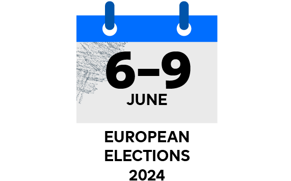 A calendar with the text '6-9 June, European elections 2024'